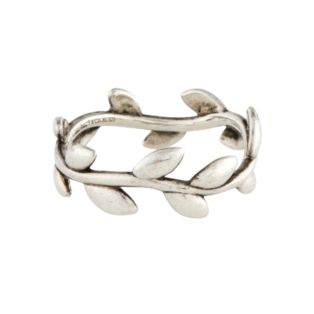 Tiffany & Co. 925 Silver Olive Leaf Ring -Size 6.5